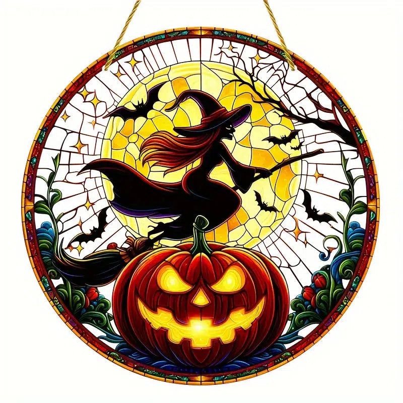 Flying Witch Window Ornament Witch Halloween Suncatcher-MoonChildWorld