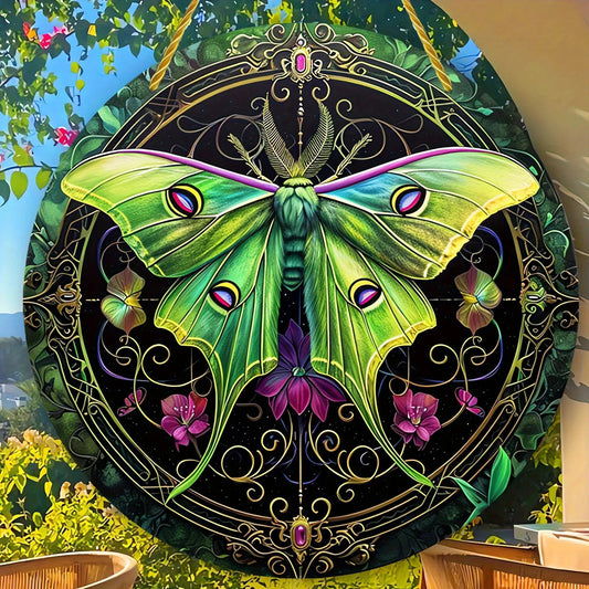 Luna Moth Suncatcher Gothic Acrylic Round Sign