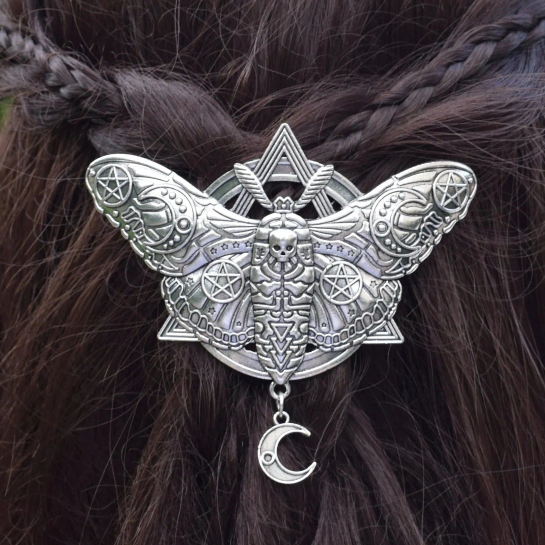 Gothic Bat Hairpin Halloween Bat Barrette Barrette Witchy Hair Accessory-MoonChildWorld