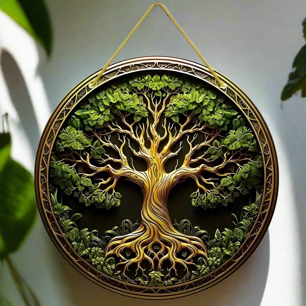 Tree of Life Wooden Sign Pagan Celtic Hanging Sign-MoonChildWorld