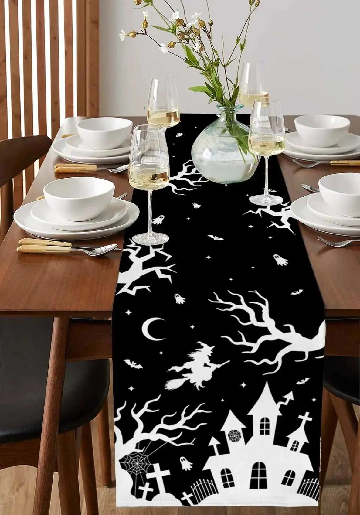 Halloween Witch Table Runner - Gothic Table Runner for Witch Home Decor-MoonChildWorld