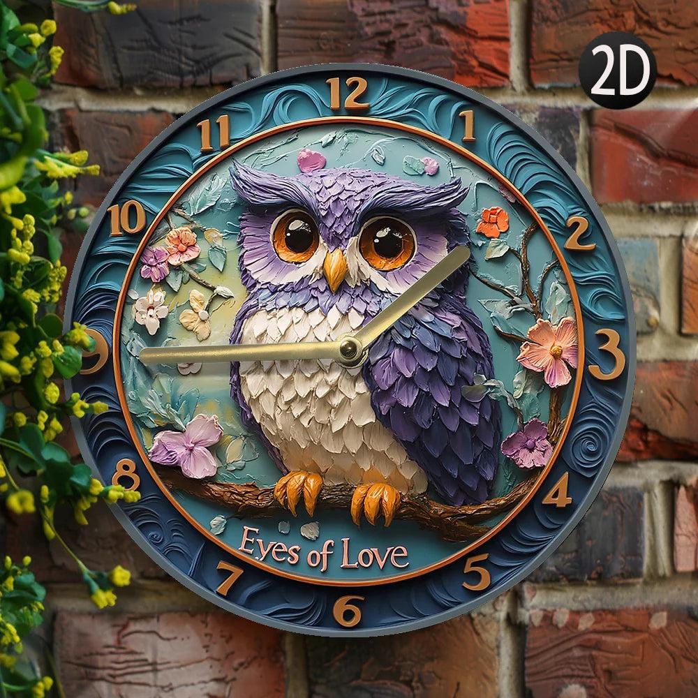 Floral Owl Wall Clock for Mystic Home Decor-MoonChildWorld