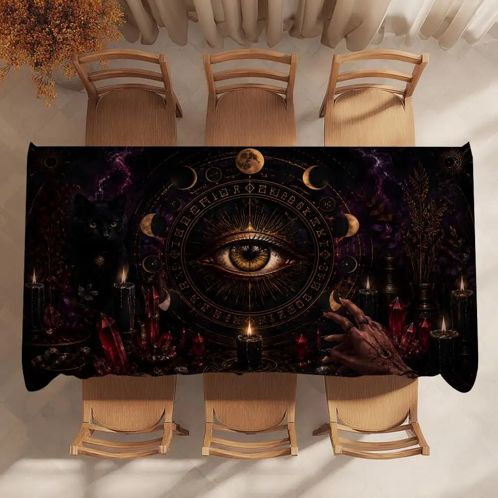 Witchcore eye tablecloth – witchy dining room decor