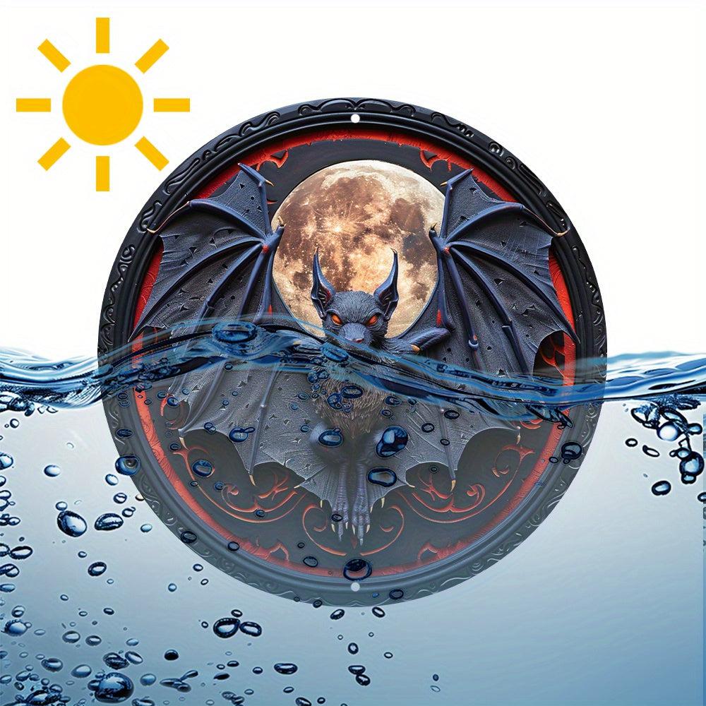 Shadowy Silhouette Gothic Bat Metal Sign Halloween Decoration-MoonChildWorld