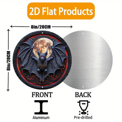 Shadowy Silhouette Gothic Bat Metal Sign Halloween Decoration-MoonChildWorld