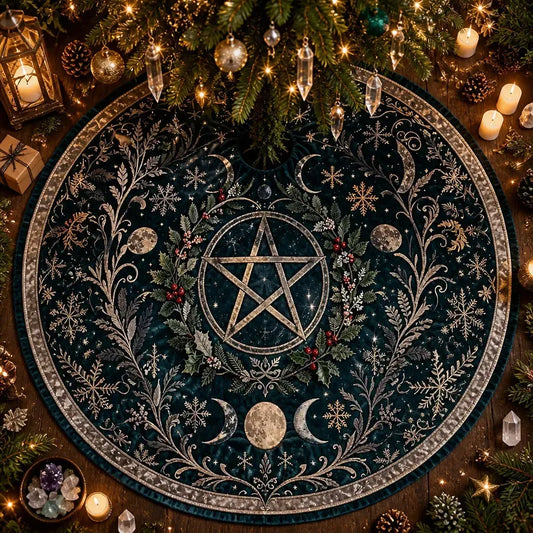 Celtic Pentagram Yule Tree Skirt – Pagan Witch Gothic Decor_mockup_1.webp
