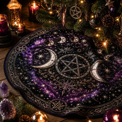 Moon Phases Triple Moon Yule Tree Skirt – Pagan Witch Gothic Decor_mockup_3.webp