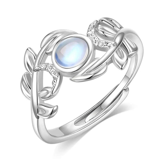 Silver Triple Moon Goddess Ring - Moonstone Goddess Hecate Ring Wiccan Pagan Jewelry-MoonChildWorld