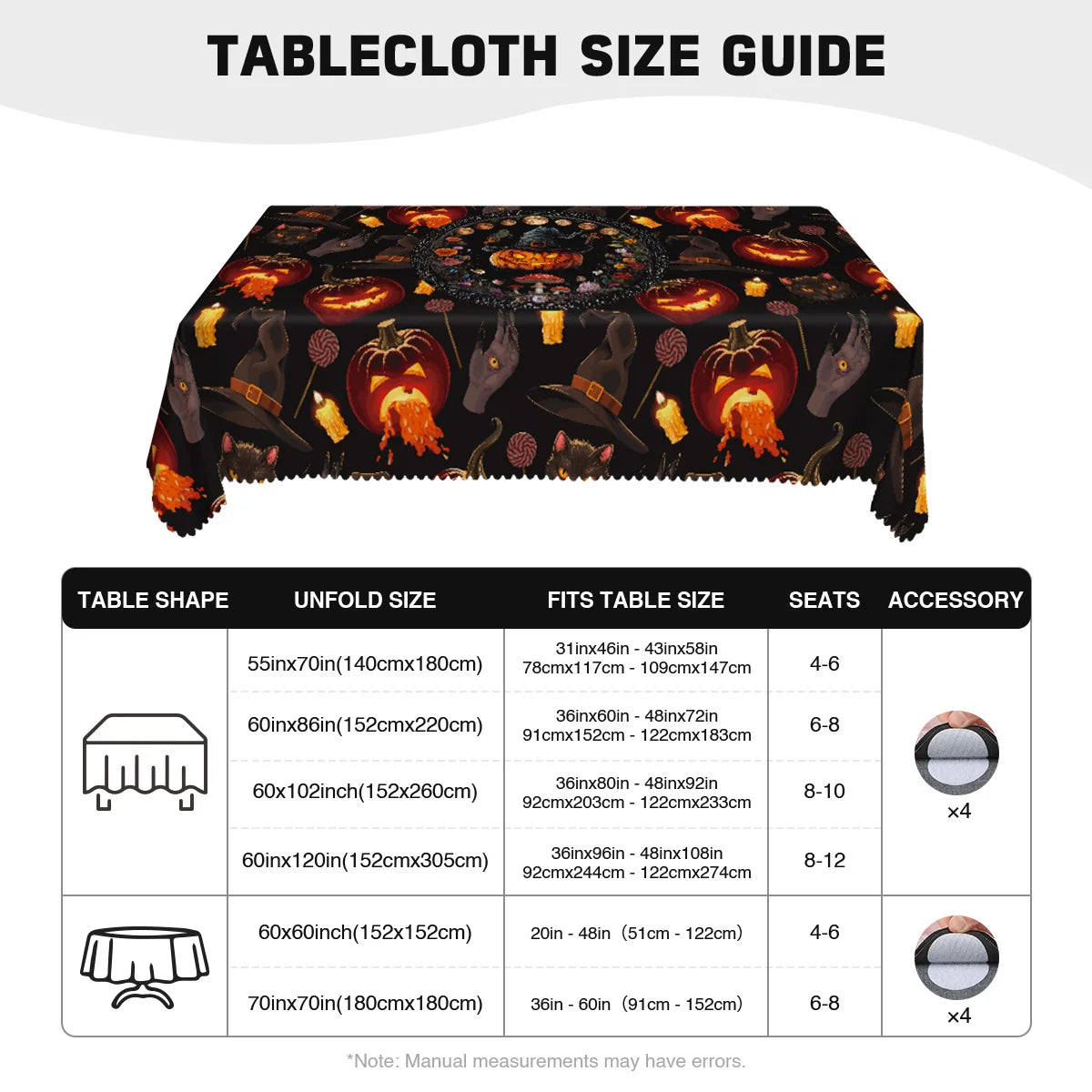 Skeleton black cat Halloween tablecloth with gothic floral decor