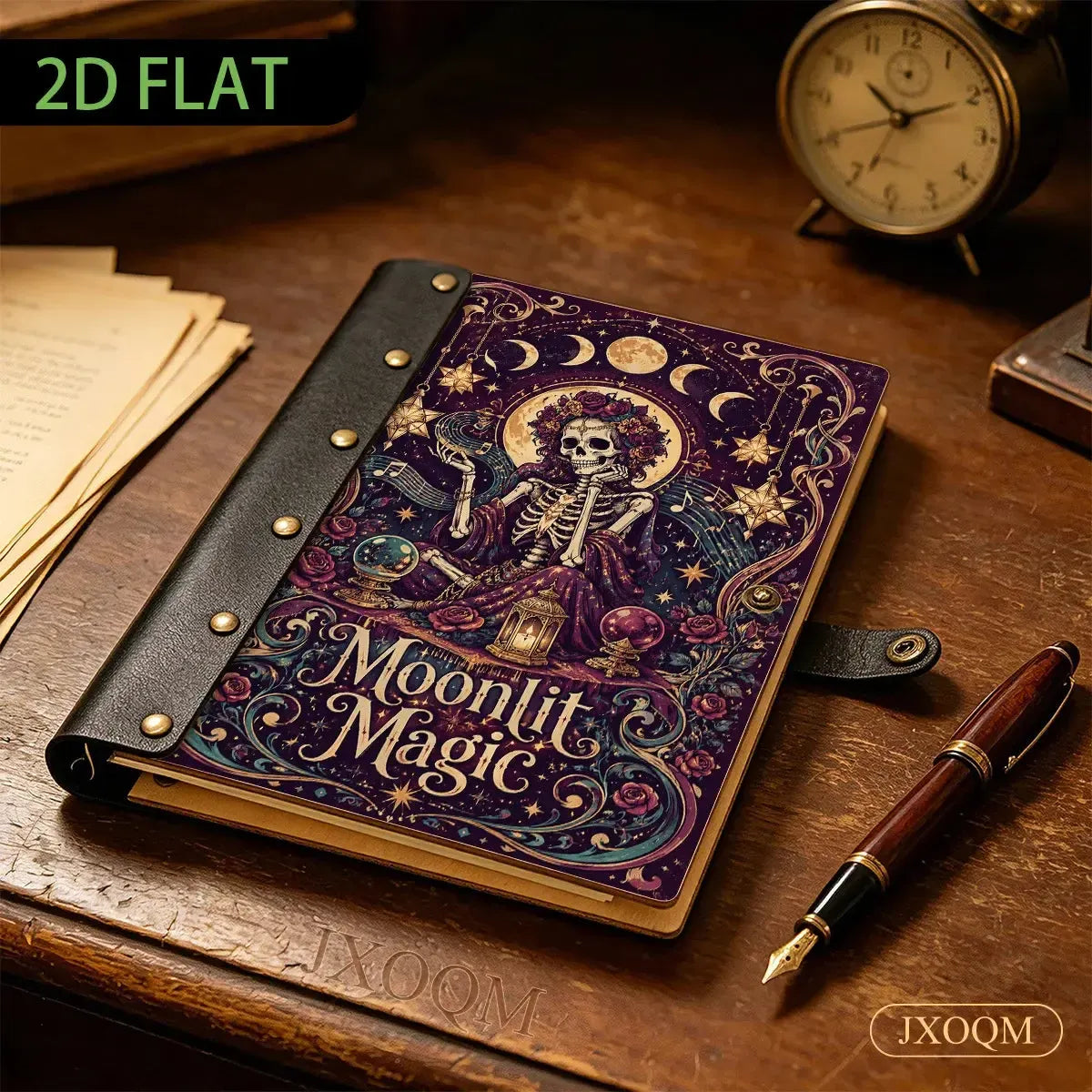 Skeleton Crystal Ball Journal - moon phase journal - MoonChildWorld