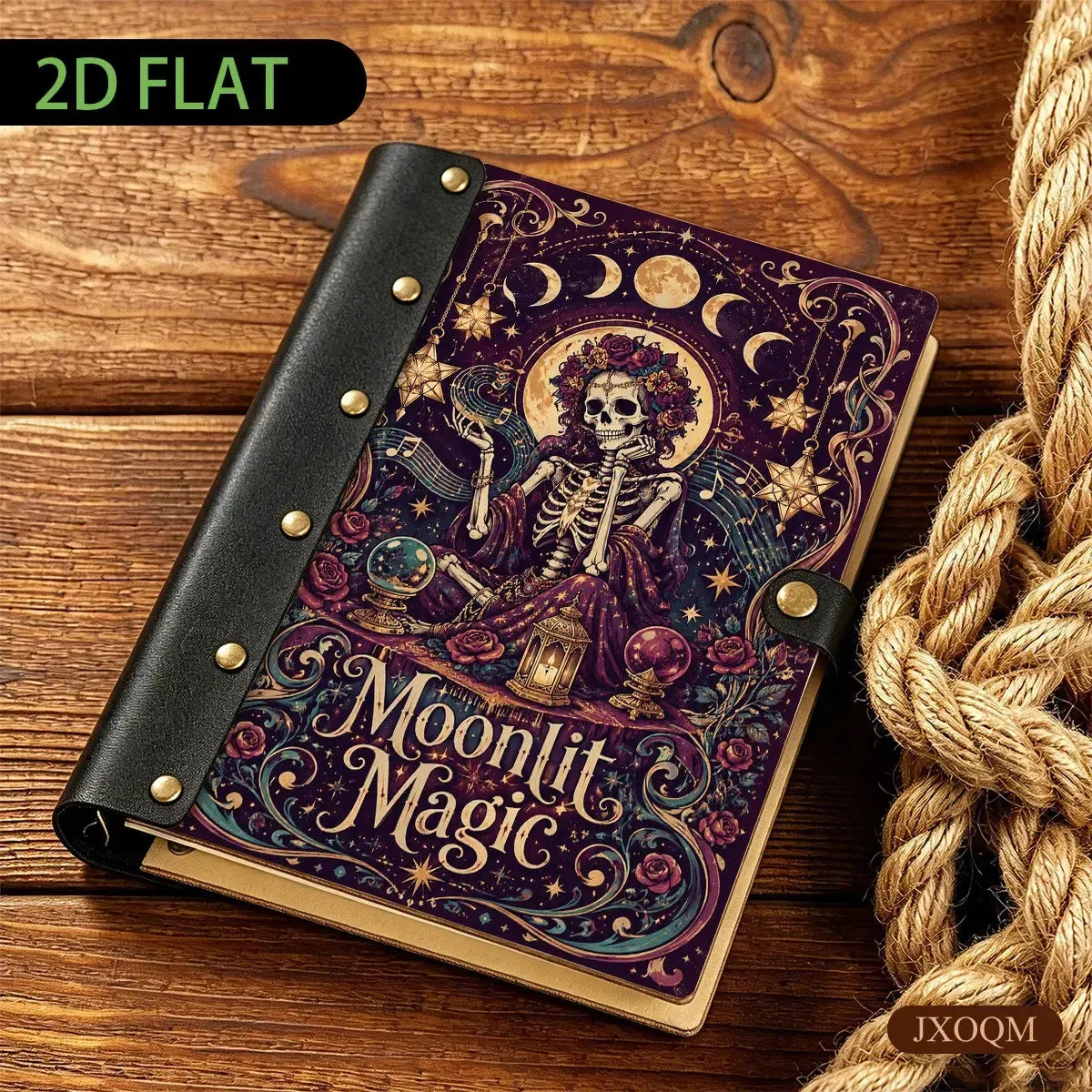 Skeleton Crystal Ball Journal - witch grimoire - MoonChildWorld