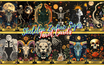 12 Skeleton Zodiac Sign Tarot Cards Digital File