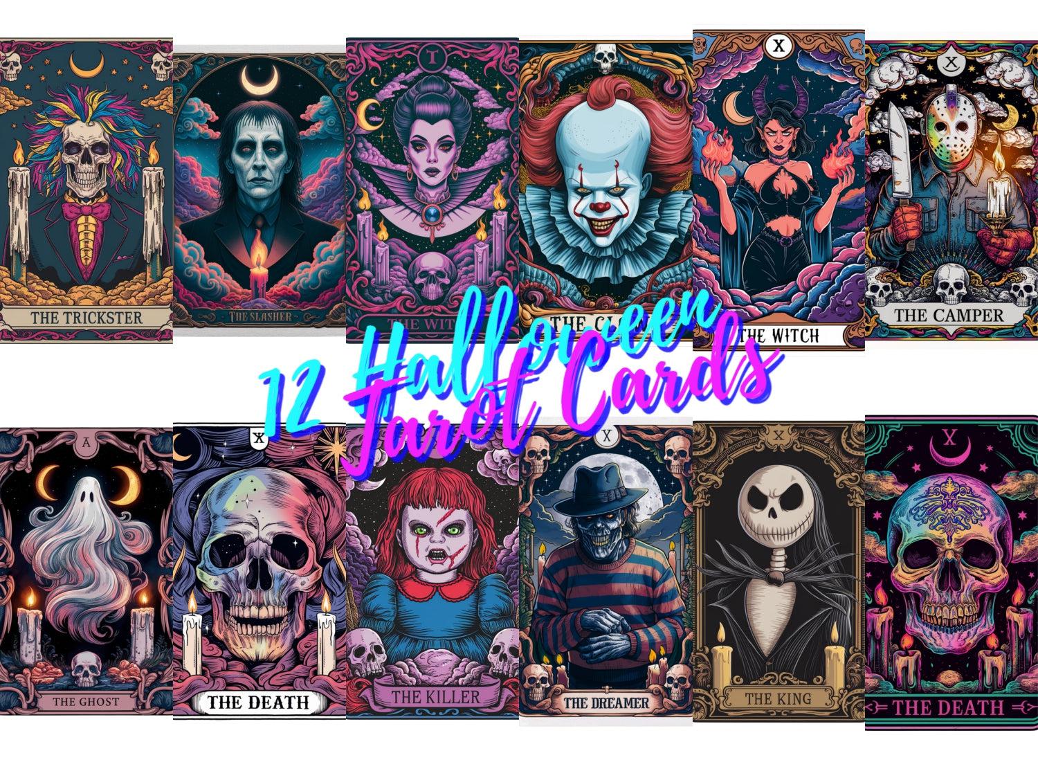 12 Halloween Tarot Cards Digital File-MoonChildWorld