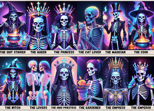 25 The Witch Skeleton Tarot Cards Digital File