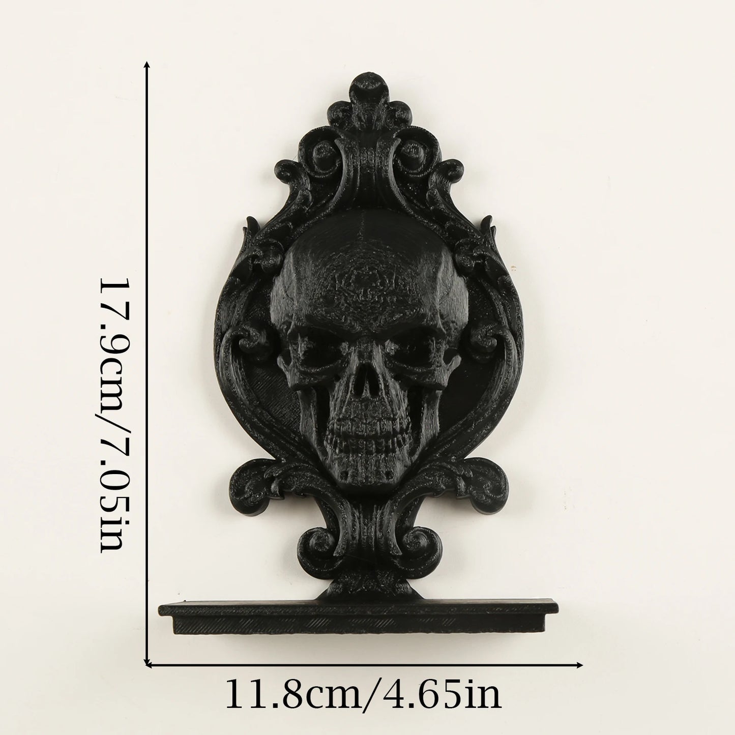 Skull Relief Wall Shelf Gothic Resin Crystal and Candle Display-MoonChildWorld