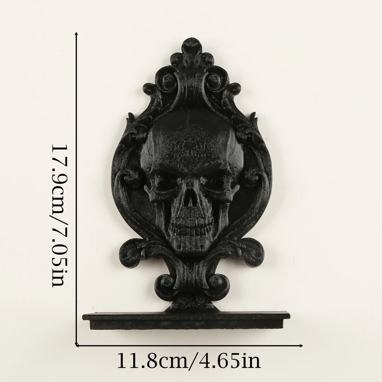 Skull Relief Wall Shelf Gothic Resin Crystal and Candle Display-MoonChildWorld