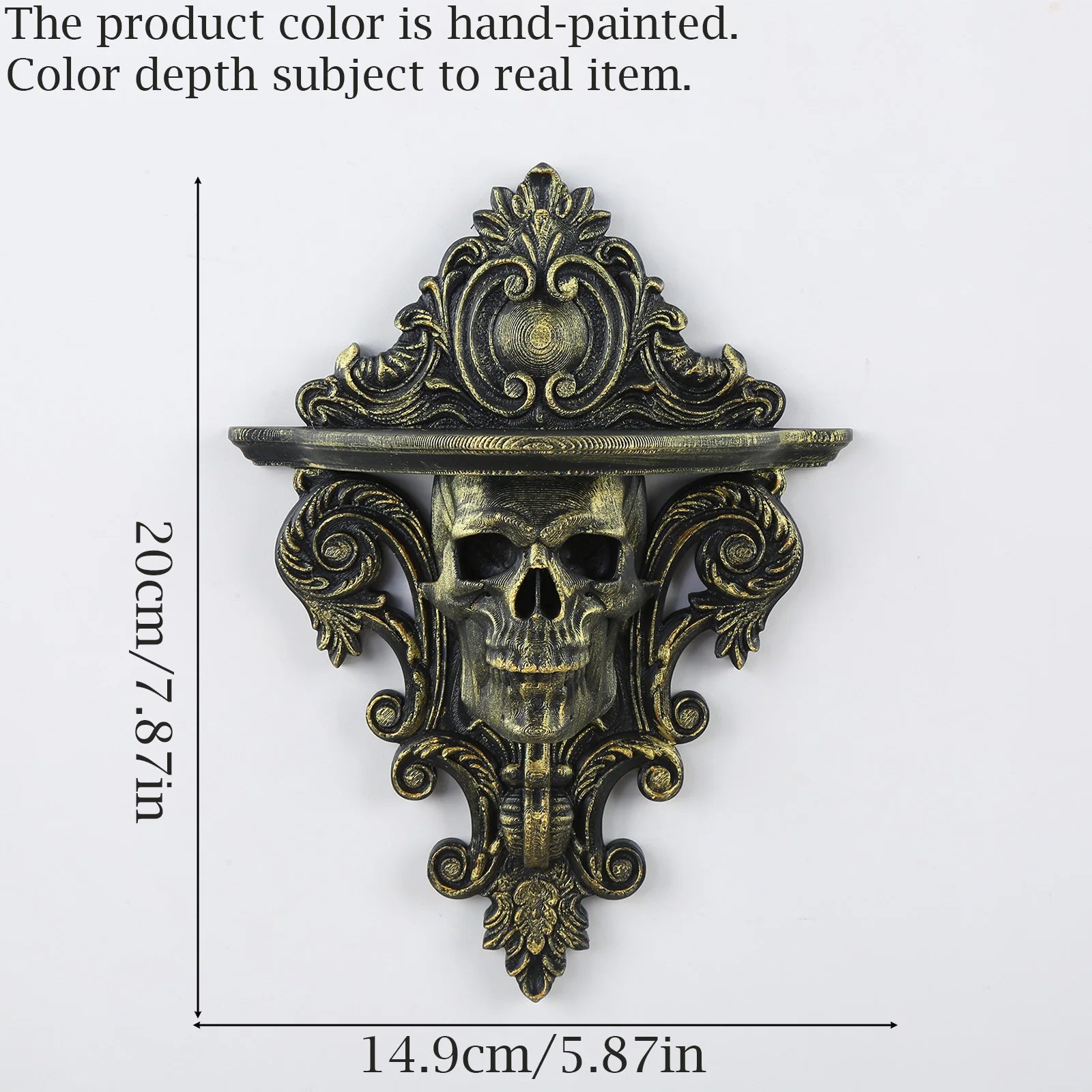 Skull scroll wall shelf – witchy gothic altar decor