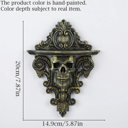 Skull scroll wall shelf – witchy gothic altar decor