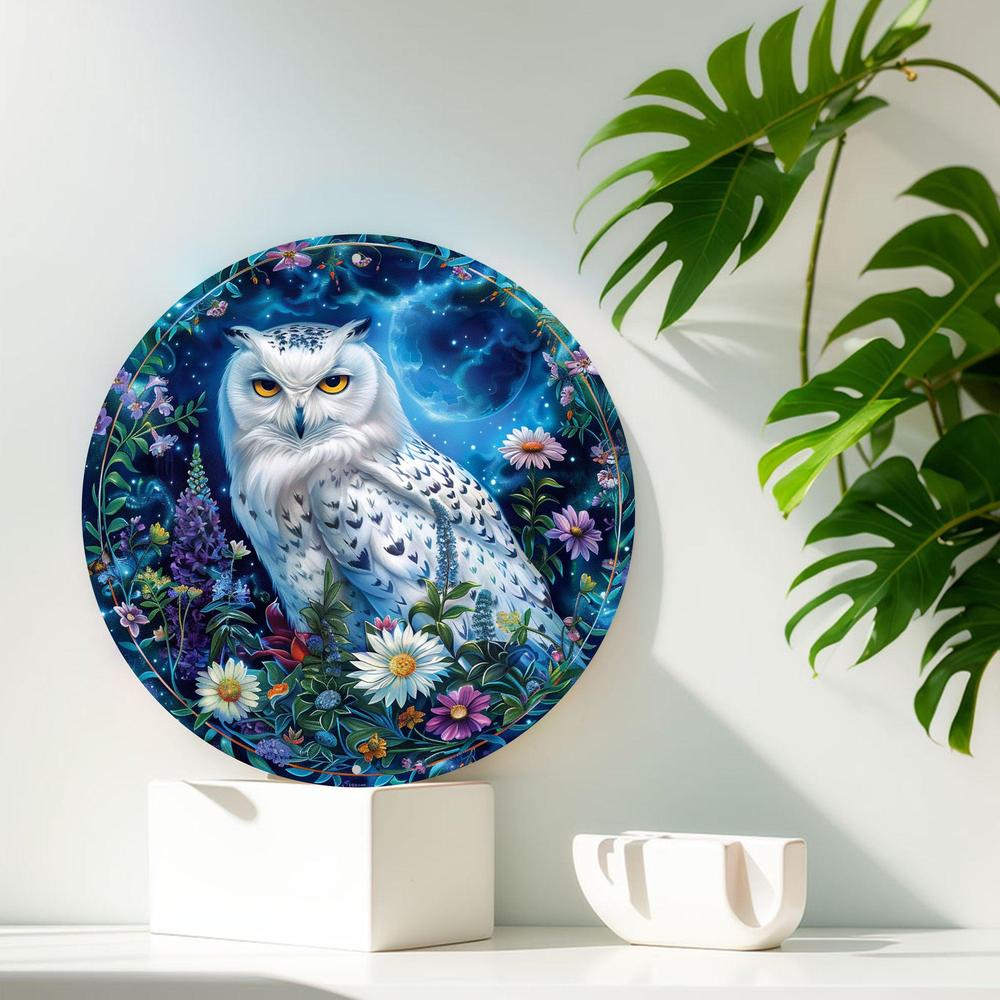 Snowy Owl Metal Sign Spirit Owl Witchy Metal Sign-MoonChildWorld
