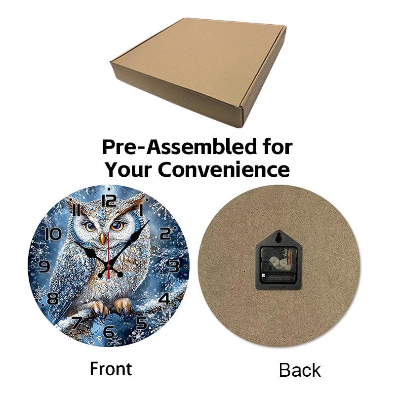 Snowy Owl Wooden Wall Clock-MoonChildWorld