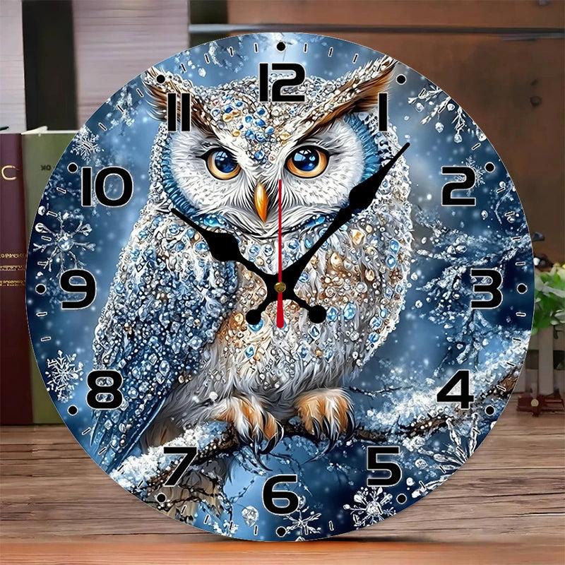 Snowy Owl Wooden Wall Clock-MoonChildWorld