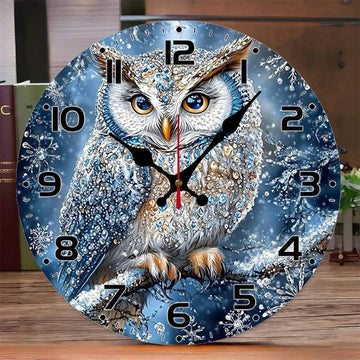 Snowy Owl Wooden Wall Clock-MoonChildWorld