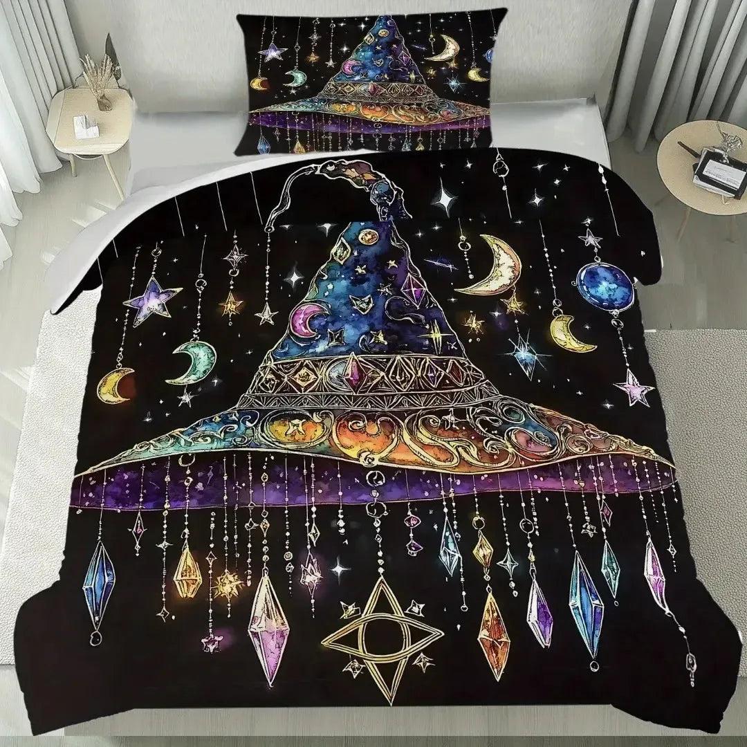 Sparkling Witch Hat Bedding Set Halloween Duvet Cover-MoonChildWorld