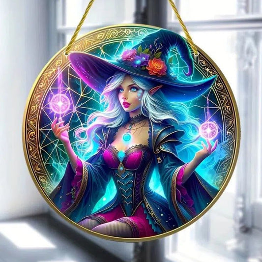 Spell Witch Acrylic Suncatcher Magick Window Hanging-MoonChildWorld