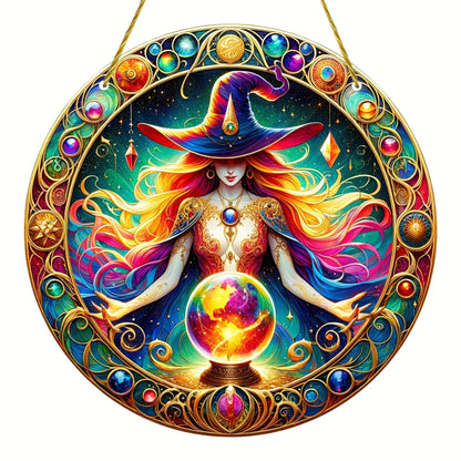 Spell Witch Suncatcher Witchcraft Acrylic Round Sign Witchy Home Decor-MoonChildWorld