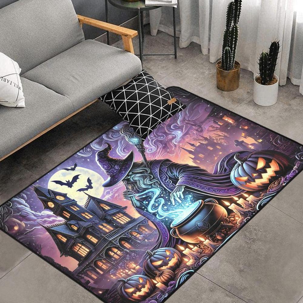 Spell Wizard Area Rug Witchcraft Carpet for Halloween-MoonChildWorld