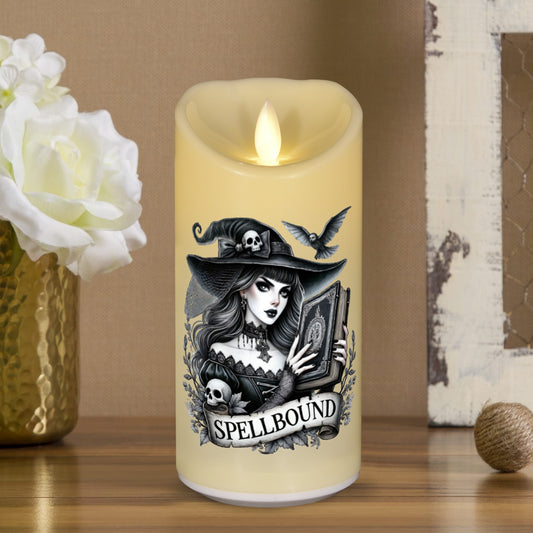 Spellbound Witch Halloween Gothic Flameless LED Candle-MoonChildWorld