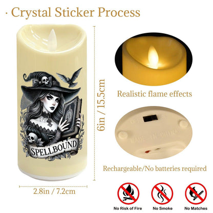 Spellbound Witch Halloween Gothic Flameless LED Candle-MoonChildWorld