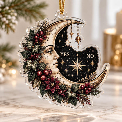Spirit Board Gothic Christmas Acrylic Ornament Set – Planchette Decor – Yes No Moon ornament