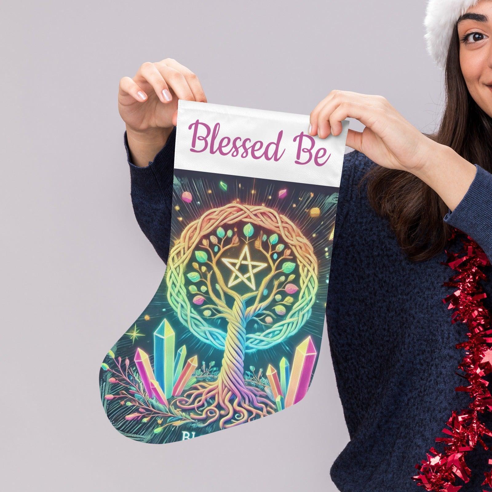 Spirit Celtic Tree of Life Pagan Christmas Stocking for Yule Decorations-MoonChildWorld