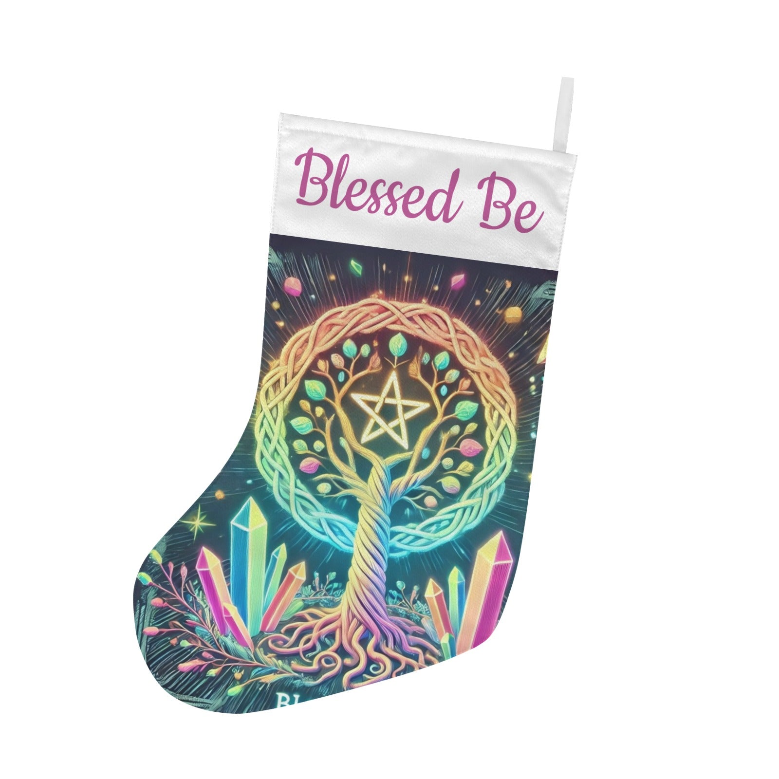 Spirit Celtic Tree of Life Pagan Christmas Stocking for Yule Decorations-MoonChildWorld