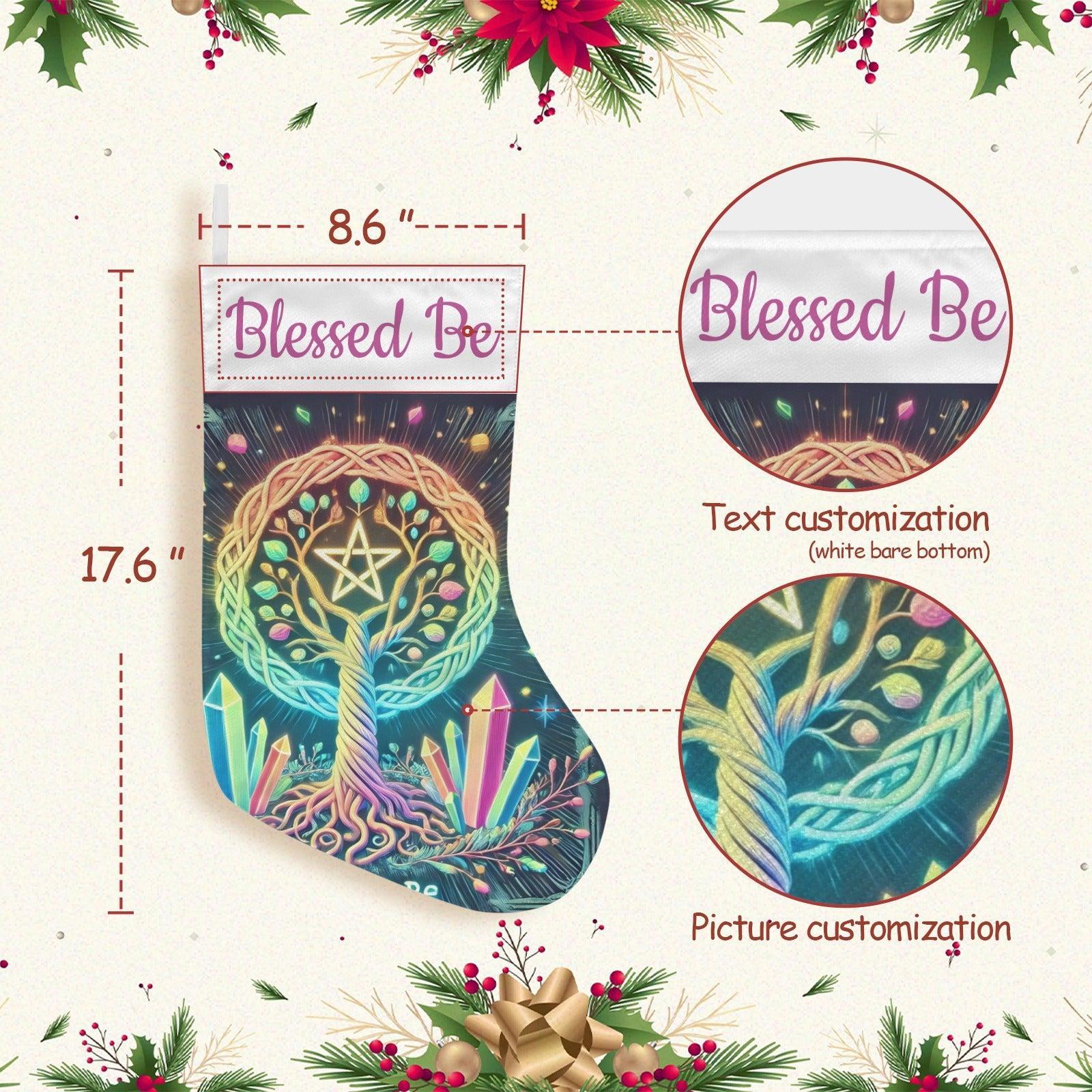 Spirit Celtic Tree of Life Pagan Christmas Stocking for Yule Decorations-MoonChildWorld