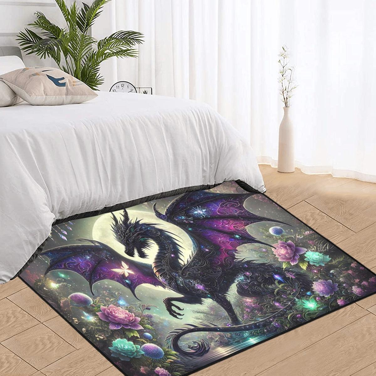Spirit Dragon Area Rug Mythical Dragon Carpet-MoonChildWorld