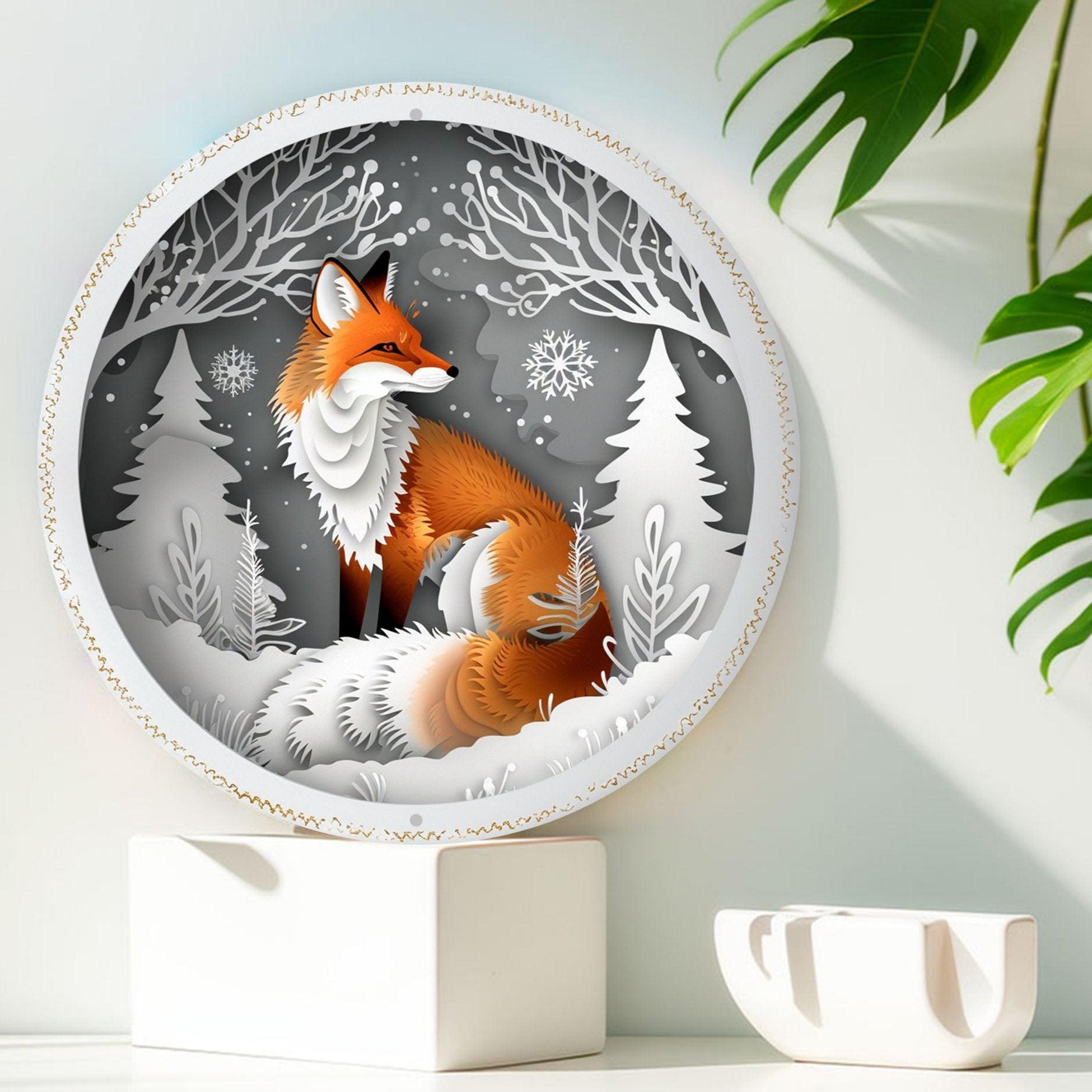 Spirit Fox Metal Sign Winter Fox Home Decor-MoonChildWorld