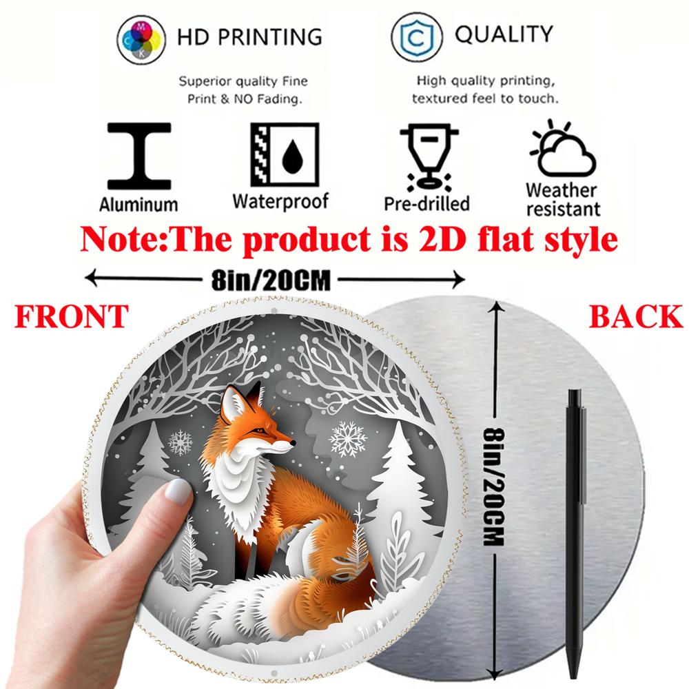 Spirit Fox Metal Sign Winter Fox Home Decor-MoonChildWorld