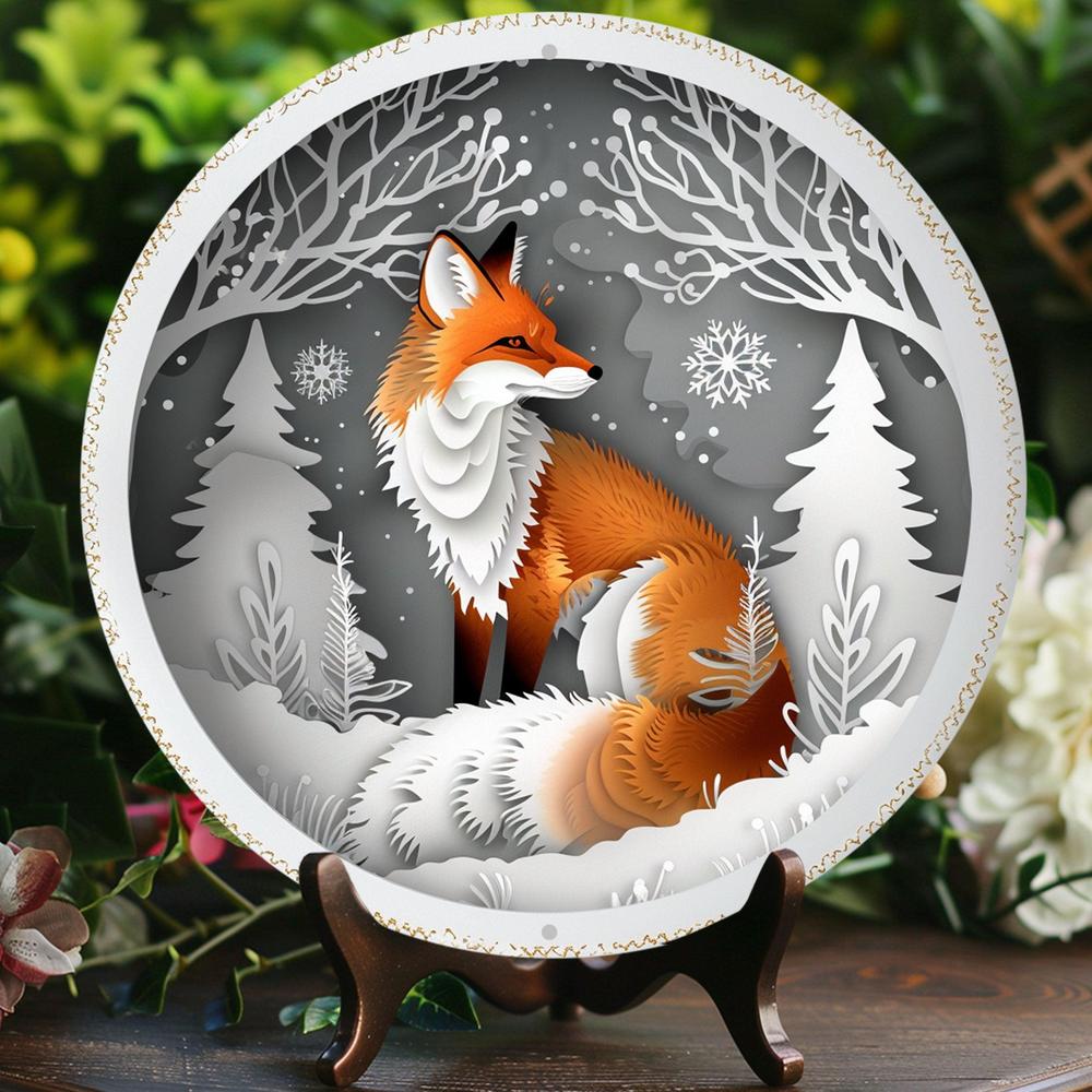 Spirit Fox Metal Sign Winter Fox Home Decor-MoonChildWorld