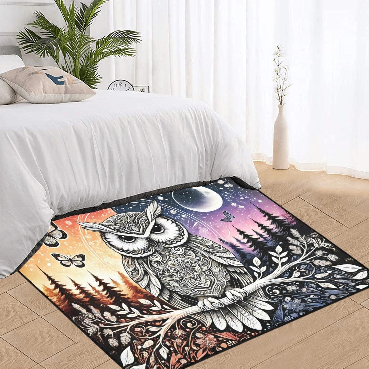 Spirit Owl Area Rug Witchy Owl Carpet-MoonChildWorld