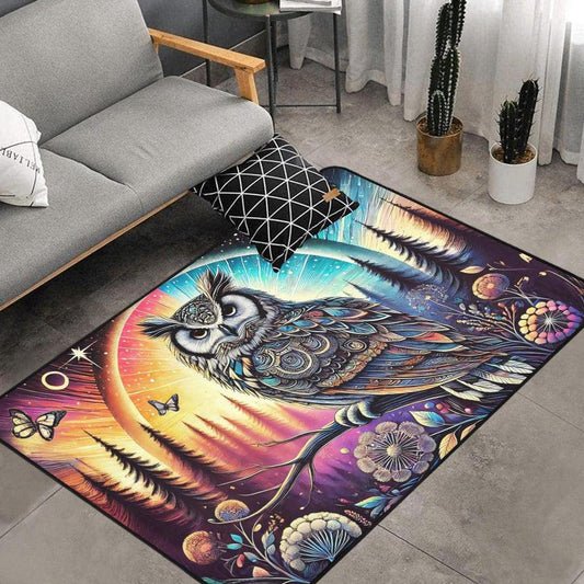 Spirit Owl Area Rug Witchy Owl Carpet-MoonChildWorld
