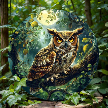 Spirit Owl Metal Sign Witchy Home Decor-MoonChildWorld