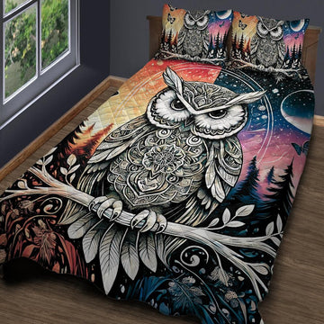 Spirit Owl Quilt Bedding Set for Owl Lovers-MoonChildWorld