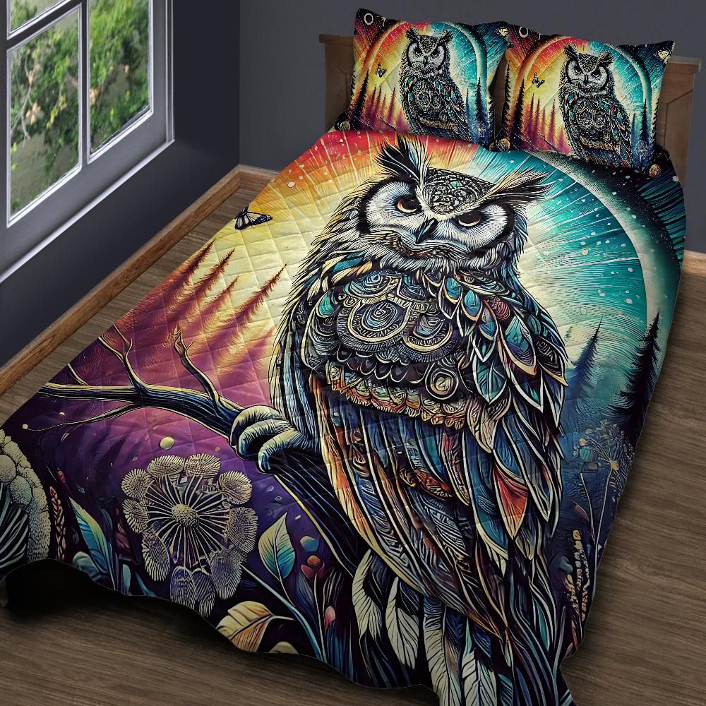 Spirit Owl Quilt Bedding Set for Owl Lovers-MoonChildWorld