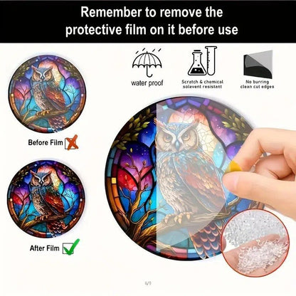 Spirit Owl Suncatcher Witchy Acrylic Round Sign-MoonChildWorld