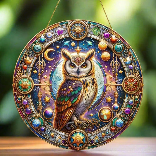 Spirit Owl Suncatcher Witchy Acrylic Sign-MoonChildWorld