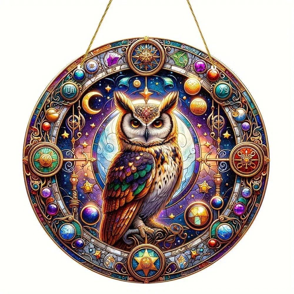 Spirit Owl Suncatcher Witchy Acrylic Sign-MoonChildWorld