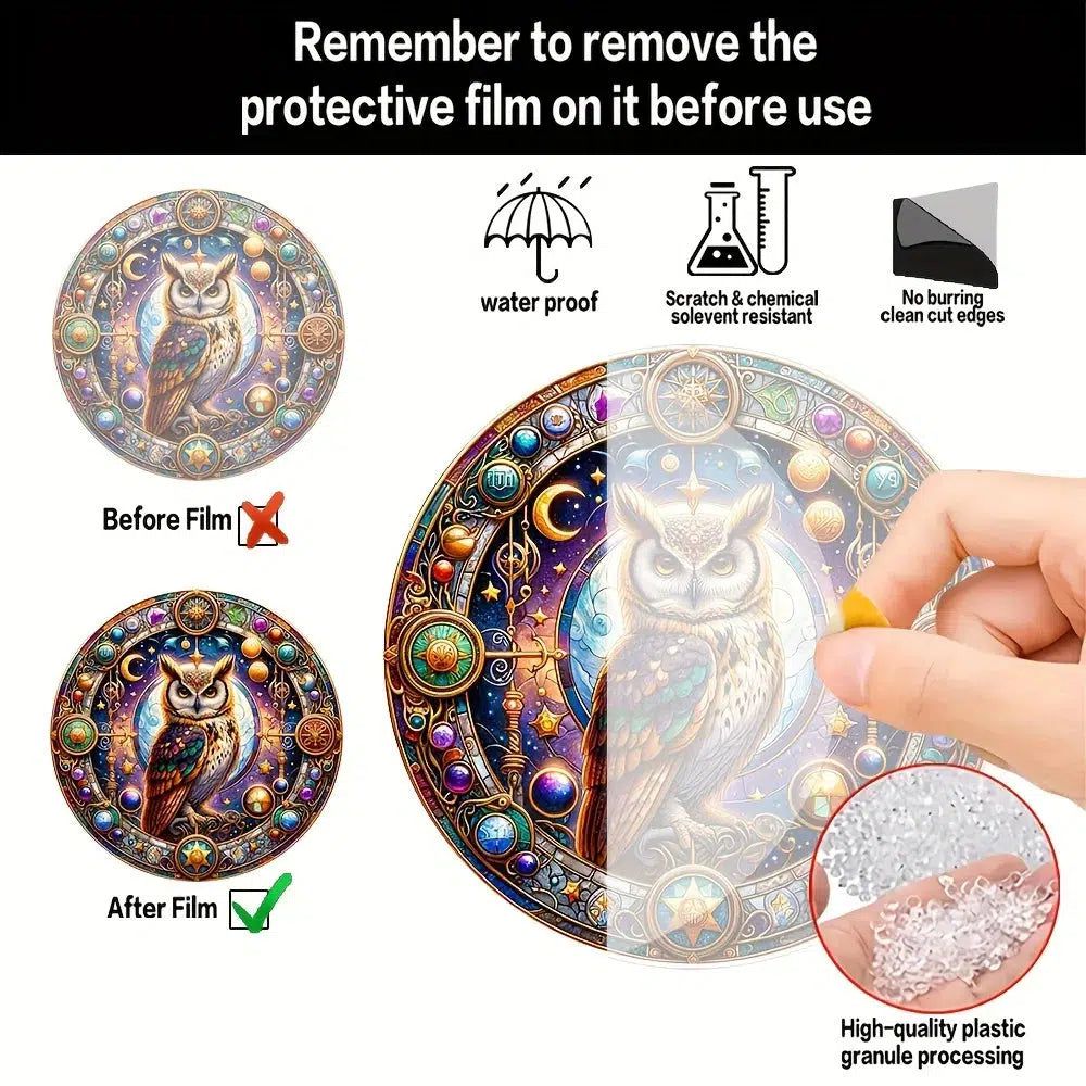 Spirit Owl Suncatcher Witchy Acrylic Sign-MoonChildWorld