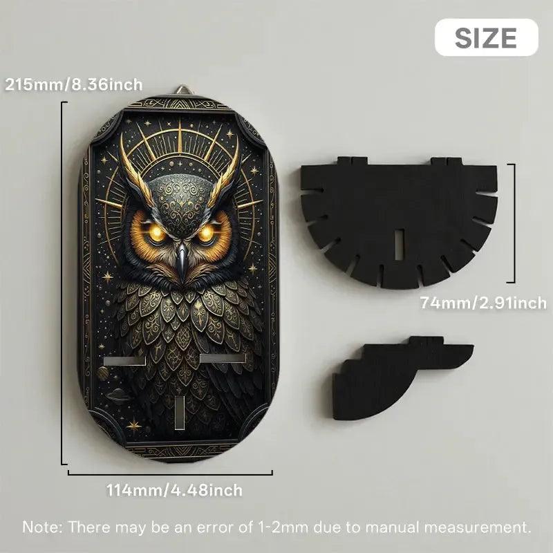 Spirit Owl Wall Shelf for Crystals & Candles – Wooden Mystical Floating Shelf Wicca Altar Decor-MoonChildWorld